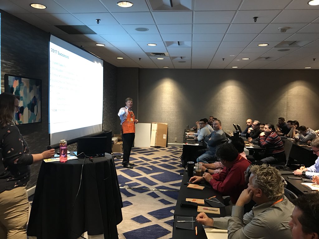 .<a href="/superdave427/">dave hronchek</a> kickin’ things off at #SPM2018! W/ D23 Installers and Field Leadership