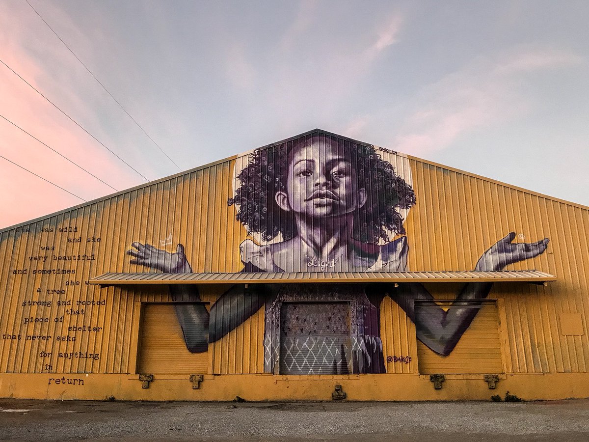 Nope_Just_Me's tweet photo. I may or may not have cried just a little while standing in front of Brandon Odum’s mural @studio_be_ yesterday evening. https://t.co/7TOJpFt5qq