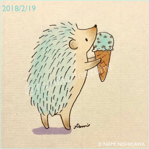 にしかわなみ なみはりねずみ 1418 チョコミントの日 チョコミント Mintchocolate チョコミントって色がかわいい Illustration Hedgehog Chocolatemint イラスト ハリネズミ なみはりねずみ T Co Bszuteen0o Twitter