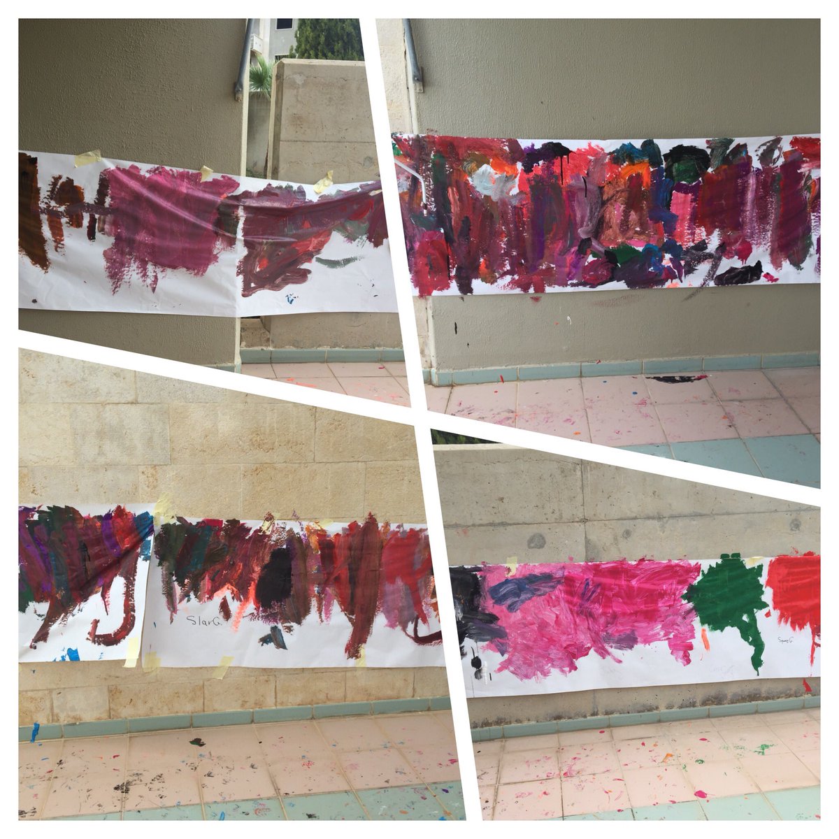 abeerbsat75's tweet photo. The joy that children experience when they are able to express themselves through painting is clearly evidenced by their rhythmical body movement by dancing, singing, smiling..#provocation #kg1b @Hhhsinfo @tbaassiri https://t.co/BhTEq12Onz