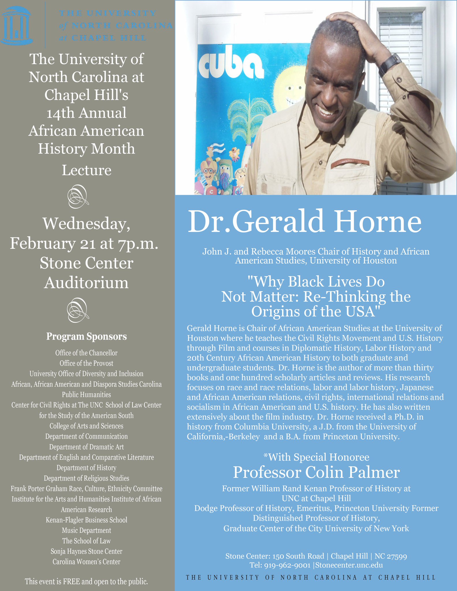 Unc Stone Center On Twitter We Are Excited To Welcome Dr Gerald Unc Stone Center On Twitter We Are Excited To Welcome Dr Gerald Horne Wednesday Feb 21 For S Annual African American History Month Lecture