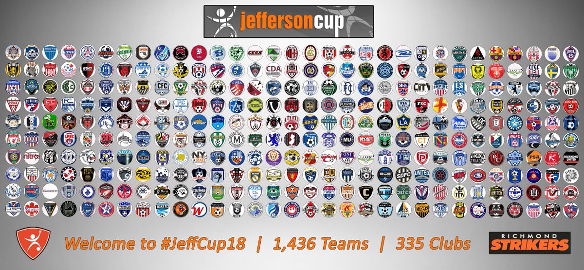 jeffersoncup's tweet photo. We're thrilled to welcome 1,436 teams to #JeffCup18! Get ready for four weekends of great soccer, kicking off March 10th: ➡ https://t.co/8nPrbT52yP https://t.co/bFQ1McZYxA