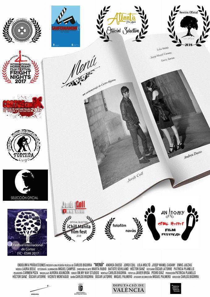 NOTICIAS
Excelentes noticias para <a href="/MENU_corto/">MENÚ, el corto</a>  <a href="/endolinfa/">endolinfa CINE</a> <a href="/CarBiBa/">Carlos Bigorra</a> que ha obtenido el  premio Best  Sound Design Award (Mejor diseño de Sonido) en el <a href="/iChillTheater/">iChill theater cafe</a> Manila Film Fest. Ichill Theater Cafe
Enhorabuena!!!!! 
ichilltheatercafe.com/best-sound-des…
x.com/iChillTheater/…