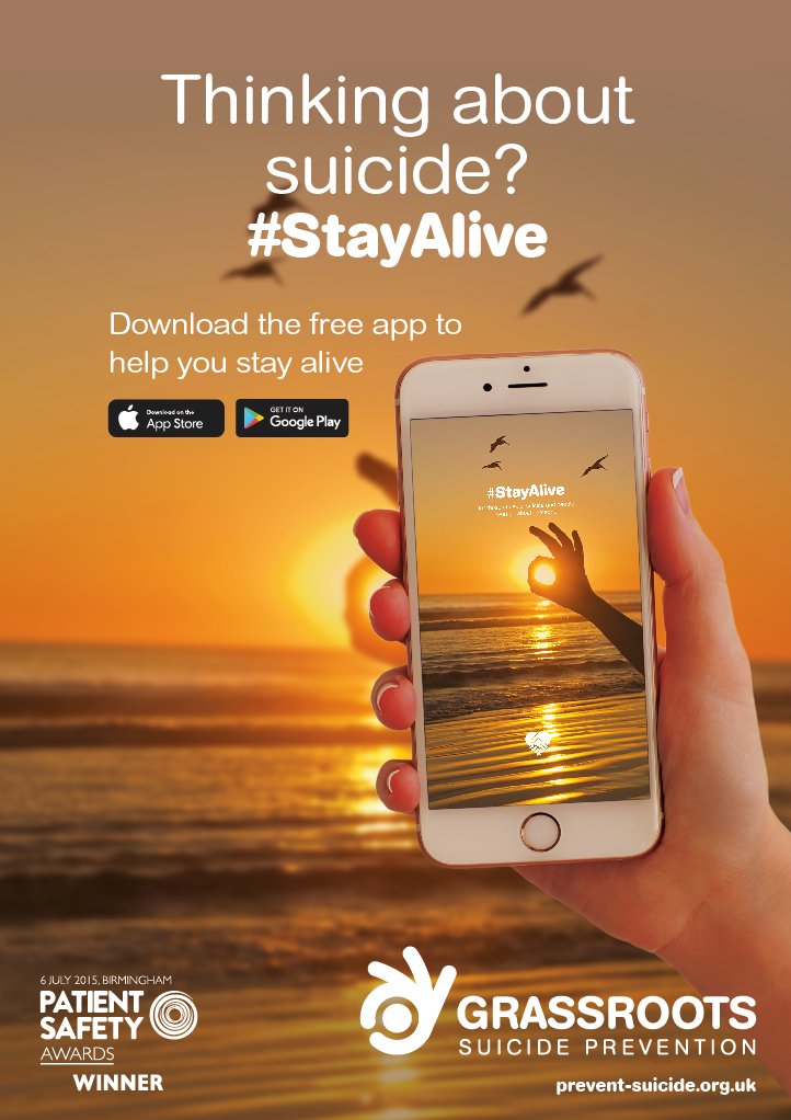 GrassrootsSP's tweet image. Download the free award-winning #StayAliveApp to help you or someone else you are worried about. #PreventSuicide bit.ly/StayAliveApp