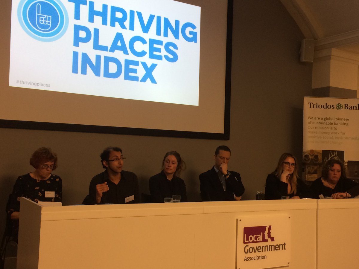 A brilliant panel at todays #thrivingplaces launch, discussing how we can measure true prosperity in our society. @HappyCityUK has created a viable alternative to the un-sustainable and often misleading measure that is GDP.
