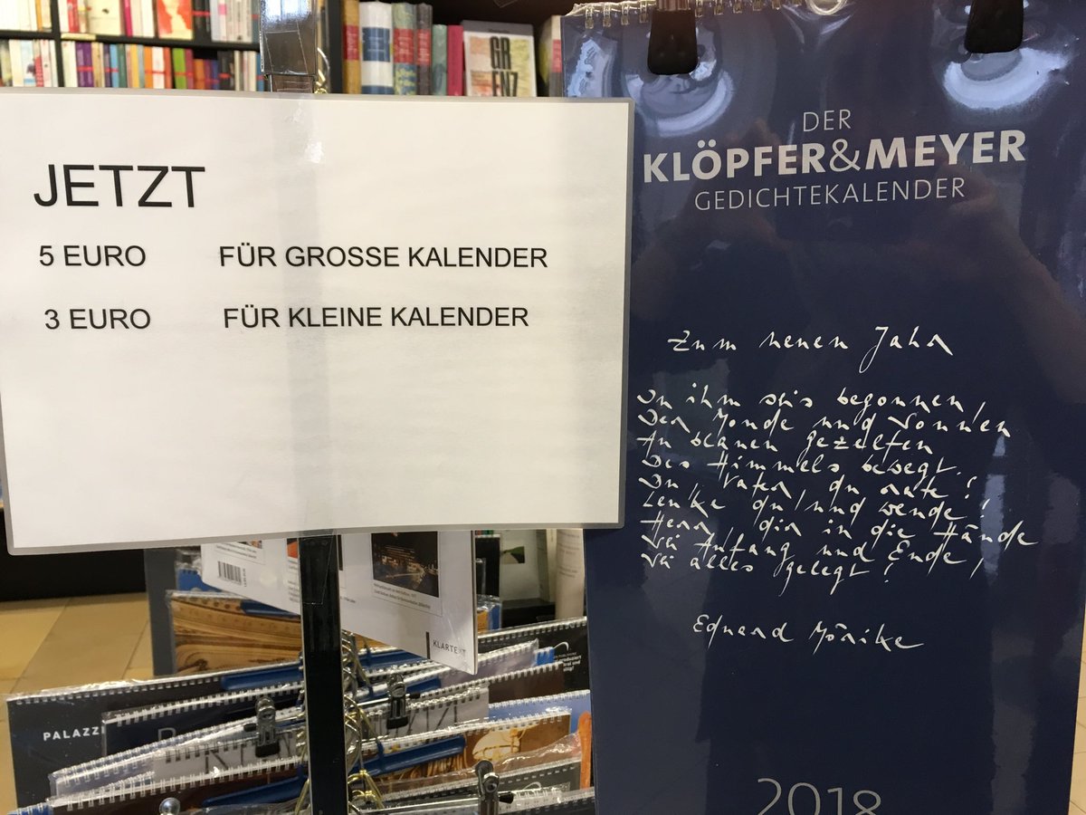 janssenbuecher's tweet photo. Die letzten #Kalender2018 wollen hier raus. Wir haben sie weiter reduziert. https://t.co/HrlNjsAQbq