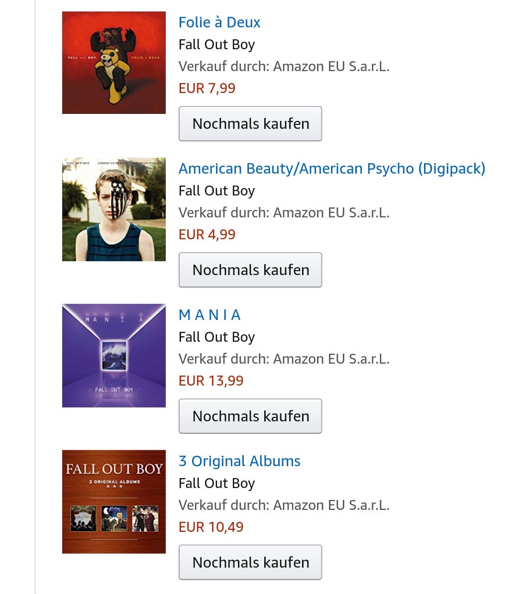 Oh_lalala_'s tweet photo. Other people if they want to check out a bands music: Going on Youtube, a streaming page, or downloading some mp3's
VS me when I want to check out some bands music:
(Going to Amazon ordering 6 physical CD albums of @falloutboy at one go)
#itsamething #whatamidoing https://t.co/dzrE0xCmJW