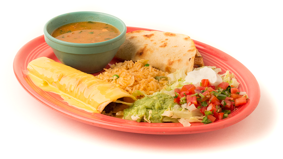 natalitasmexre2's tweet image. Come on in for lunch today - Our "Dish of the Week" this week comes from the Lunch Menu: El Vaquero. One beef or chicken taco quesadilla and a taco al carbon, served with guacamole, sour cream, pico de gallo and charro beans. #MexicanFood #TexMex