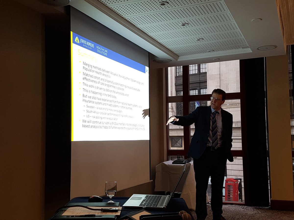 HopkinsACG_UK's tweet photo. Steve explaining to NHS England how we and the ACG System in conjunction with @NHSscwcsu are supporting work related to actuarial based analyses. #actuarialanalysis #NHSE #PHM https://t.co/xB4v62dx2m