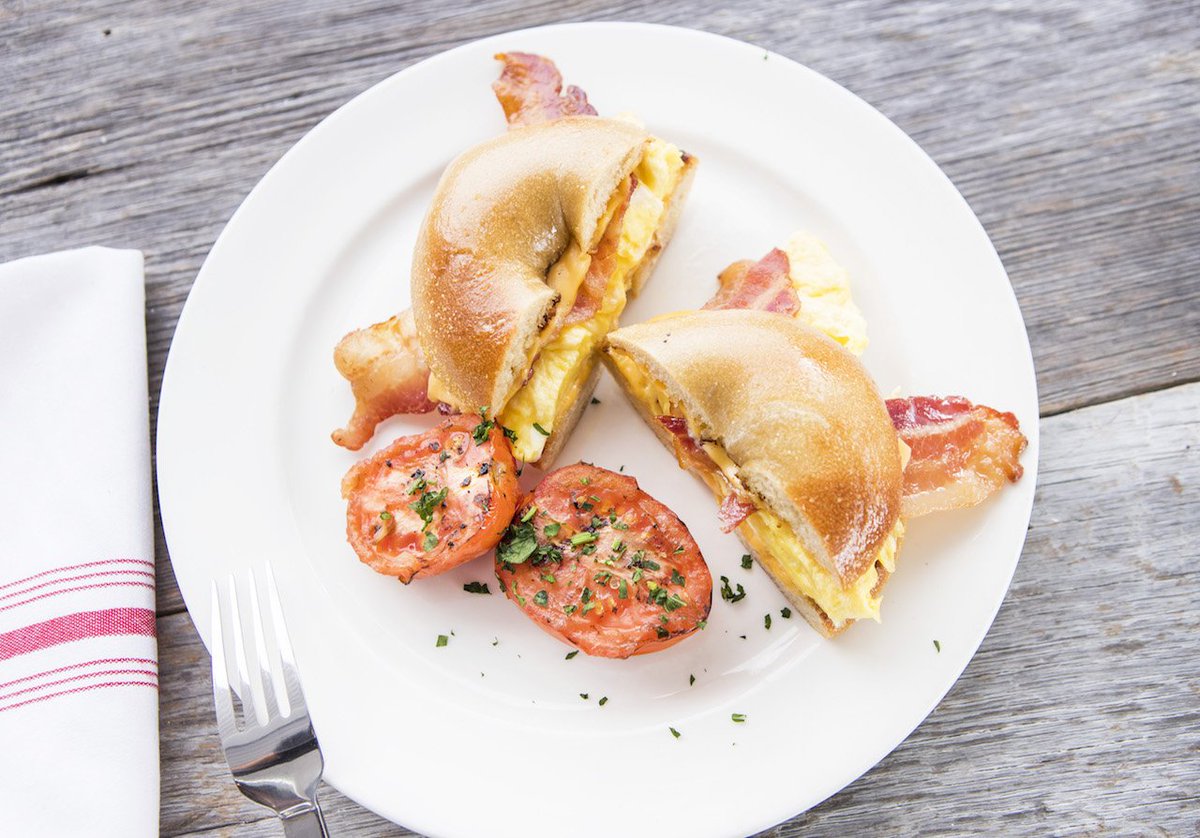 We're channeling New York deli vibes with a delicious bacon, egg and cheese B&amp;B Bagel. Swing by our Butcher Shop for the perfect start your day!