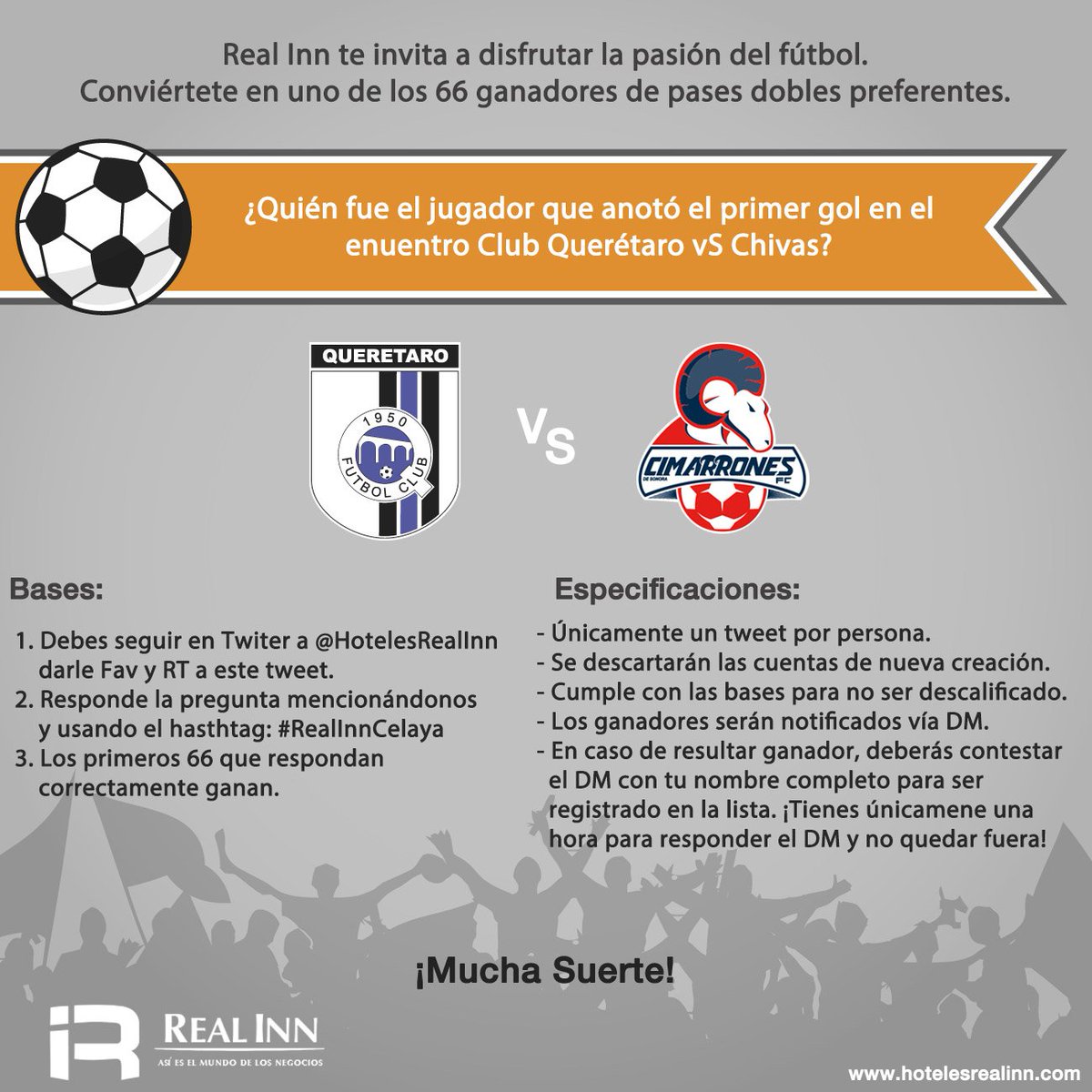 hotelesrealinn's tweet photo. Aquí la dinámica para @Club_Queretaro vs @CimarronesFC Tendrás que usar el hashtag #RealInnCelaya. Te invitamos a cumplir todas las reglas. https://t.co/7of0QK2qJf