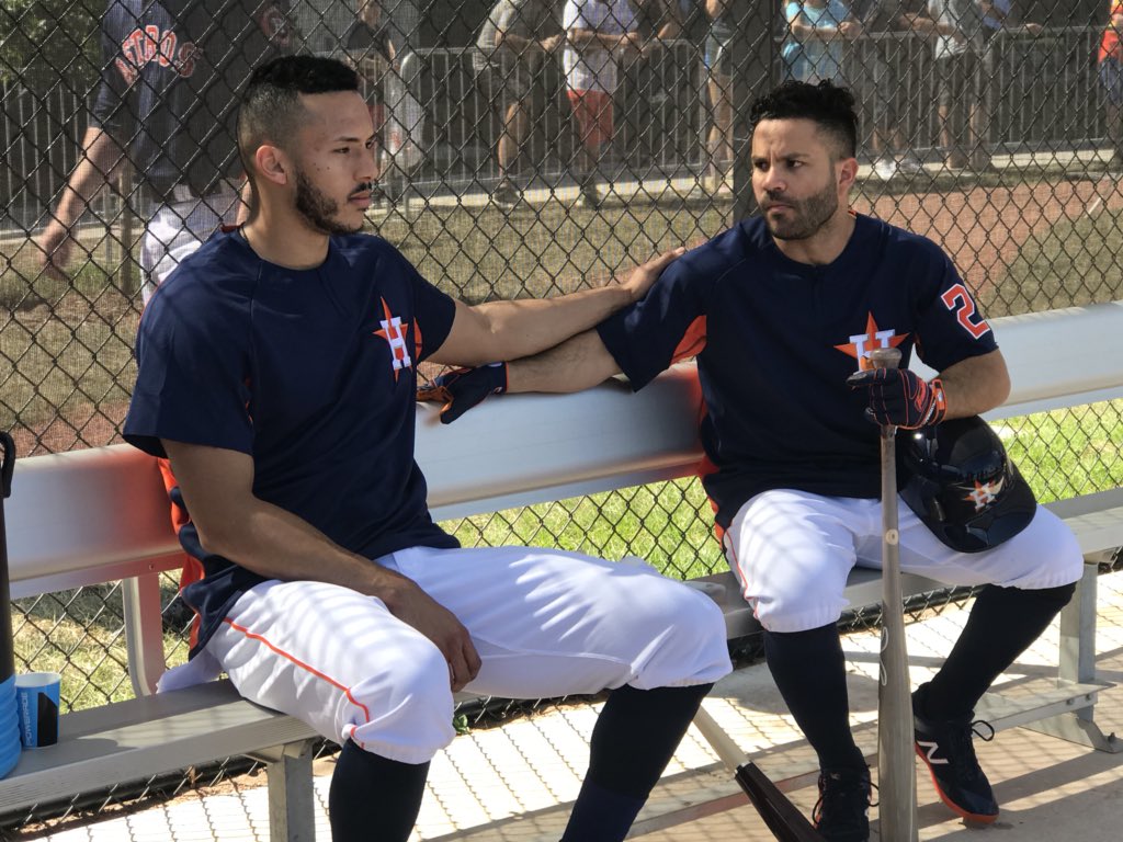 MattMusilSports's tweet photo. #KHOU11 #Astros All-Stars @JoseAltuve27 @TeamCJCorrea take a moment to chat between drills at Spring Training #MiddleInfieldMagic https://t.co/tLV5TQLfB1