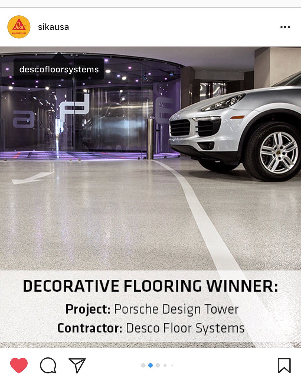 What an honor! Desco Floors was named Project of Year Winner for Decorative Flooring! Thank you <a href="/Sika_USA/">Sika USA</a> #sika #descofloorsystems #descofloors #epoxyflooring #Construction #decorativecoatings