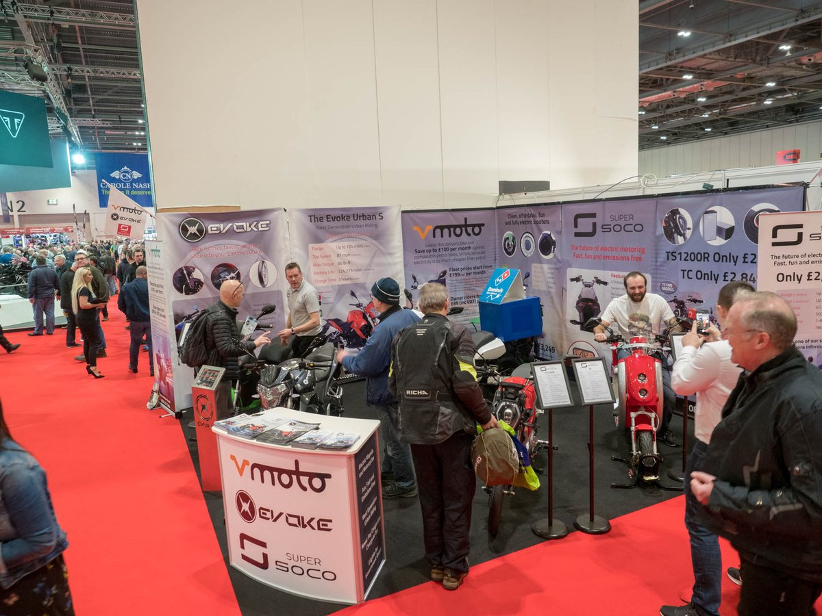 EvokeMCUK's tweet photo. A few photos from this weekend's @insidebikes #MCNshow in London, great to see so many people interested in the @EvokeMotorcycle Urban S launching very soon in the UK! #EvoketheFuture #ElectricVehicles https://t.co/M99LKjO43m