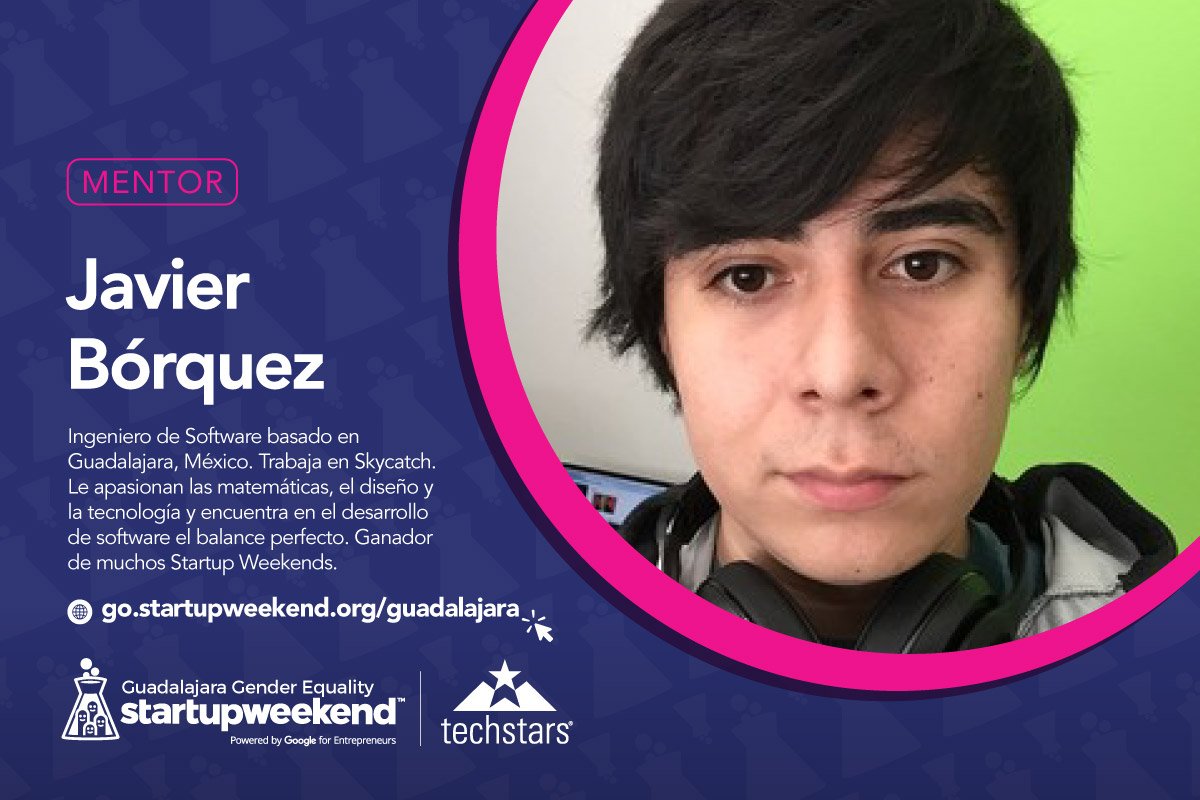 SWGuadalajara's tweet photo. Mentores expertos en diseño💡,desarrollo ⌨️ y negocios📋 estarán en @SWGuadalajara #GenderEquality del 9 -11 marzo. ¡Regístrate en https://t.co/nMDlpp8ZQJ y ayúdanos a construir un mundo más equitativo! @catapultamx @Ericku_ @iTexico @javierbyte @StartupWeekend @HFDesign_ https://t.co/58FgyqKyRx