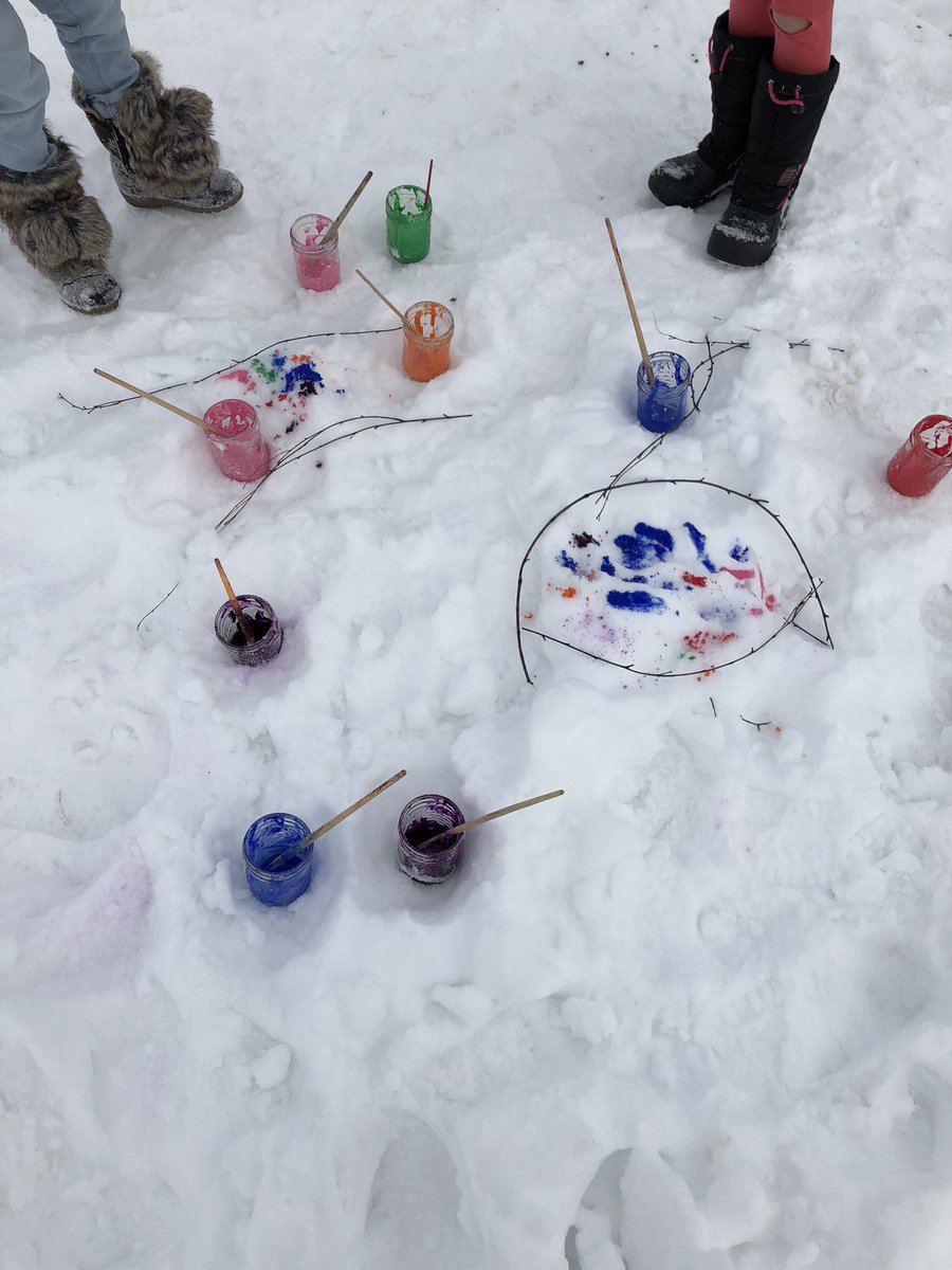 forestkinders's tweet photo. Soap carving and painting on the snow.#forestschool https://t.co/XSgQSrYjiX