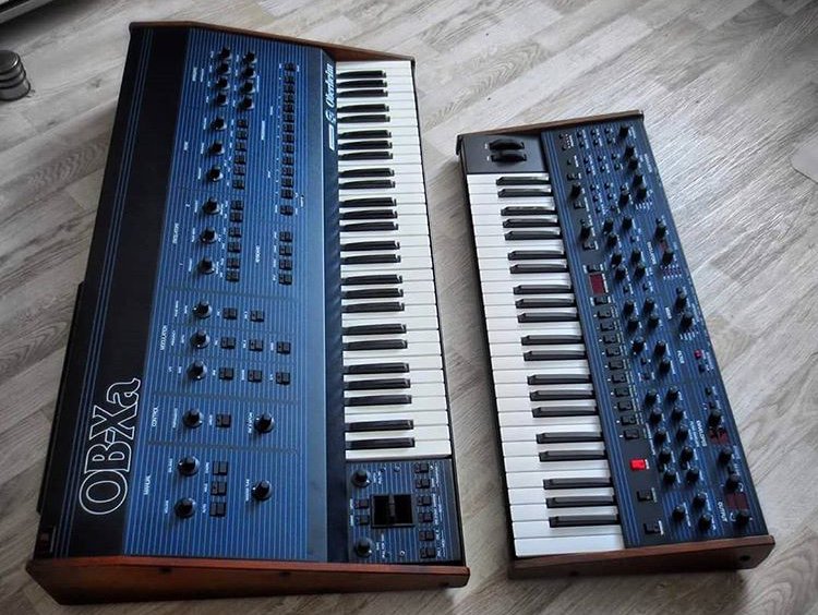 Old school 1981 <a href="/oberheim_studio/">Studio Rekaman</a> OB-Xa meets the @dsiSequential OB-6 #synth with Retrosound 72. Which do you prefer?