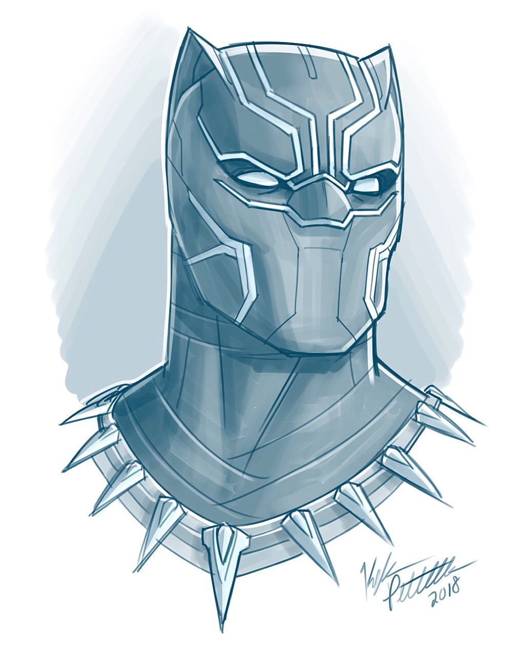 Kyle Petchock Art on Twitter: "Black Panther cool down sketch from