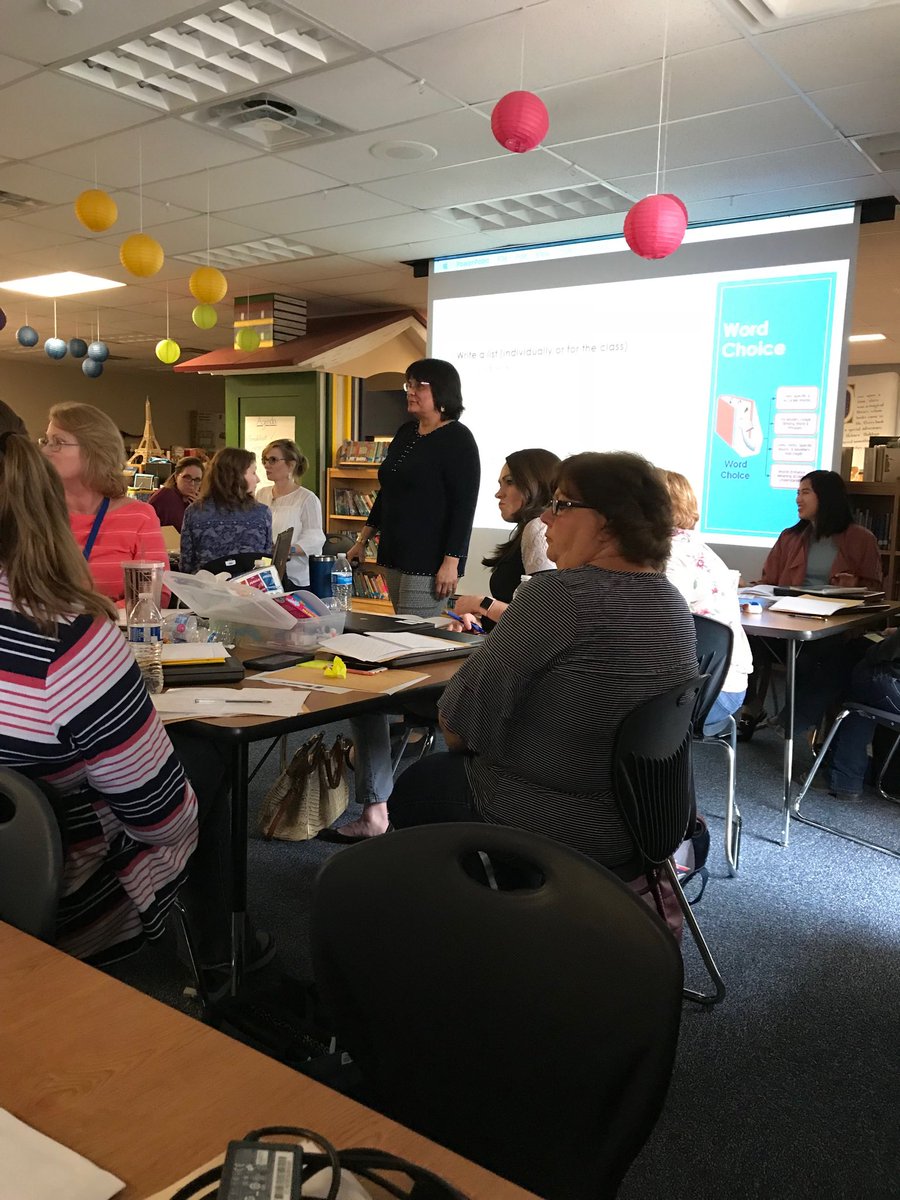 JoWelkener's tweet photo. Wow! Great ideas from @RaquelCataldo on writing...staff development #HelotesInspired #NISDHelotes https://t.co/KR5iCrPlOA