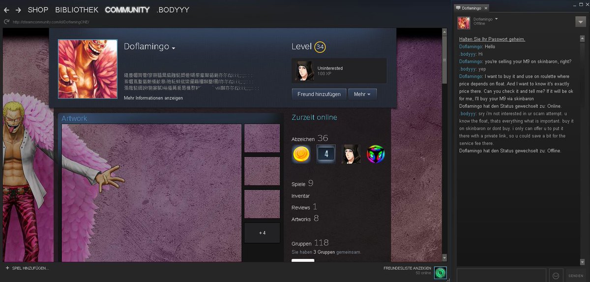 bodyyyCS's tweet photo. Verkaufste einmal nen Knife auf @SkinBaronDE kommen gleich die scammenden Geier 🐦#scam
https://t.co/qXQgHKKAZw https://t.co/tjNnDvXGz1