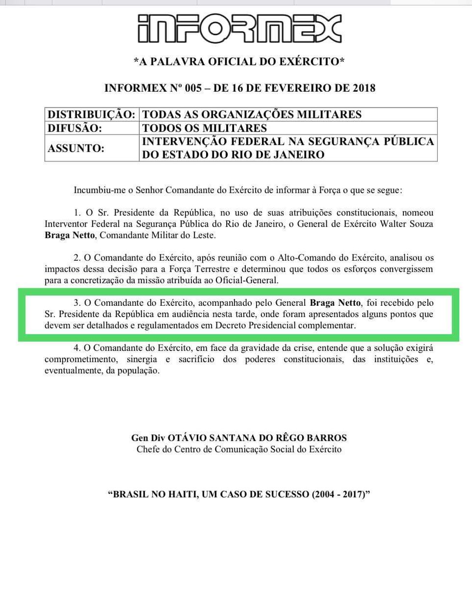 @ajulysantos Mesmo depois do alto comando do Exército reafirmar exatamente o que Bolsonaro disse através do Informex nº 005 vocês continuarão insistindo nessa narrativa falaciosa quanto ao teor das críticas a autonomia dada pelo decreto original aos militares? #FakeNewsAwards