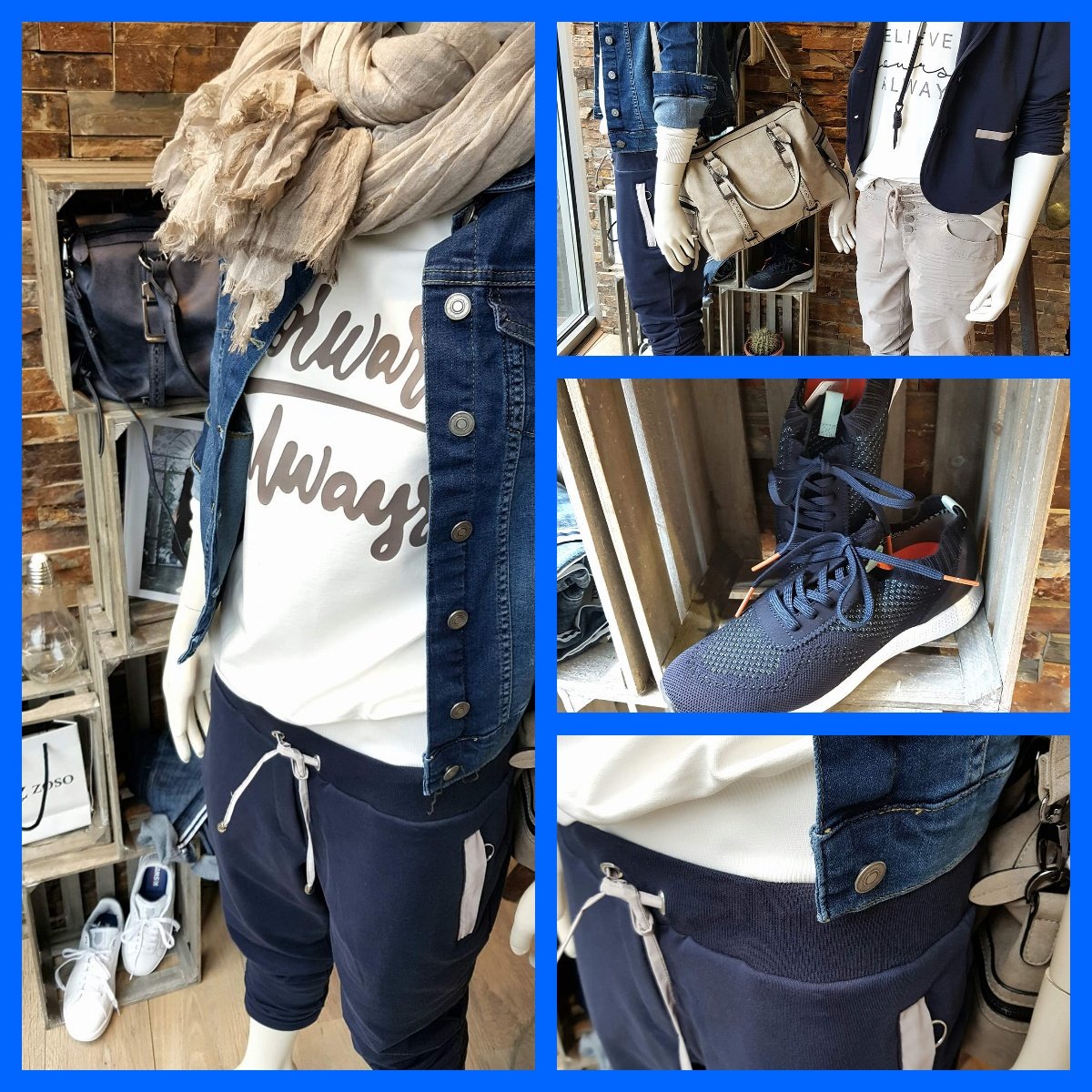 Vandaag heb ik bij Visser mode womenswear voor de kleur blauw gekozen in combinatie met jeans. Wat een uitvinding die joggingbroekjes met een nette look! Dat zit fantastisch en staat superleuk natuurlijk👍paar lekkere sneakers eronder... et voilà! Klaar!