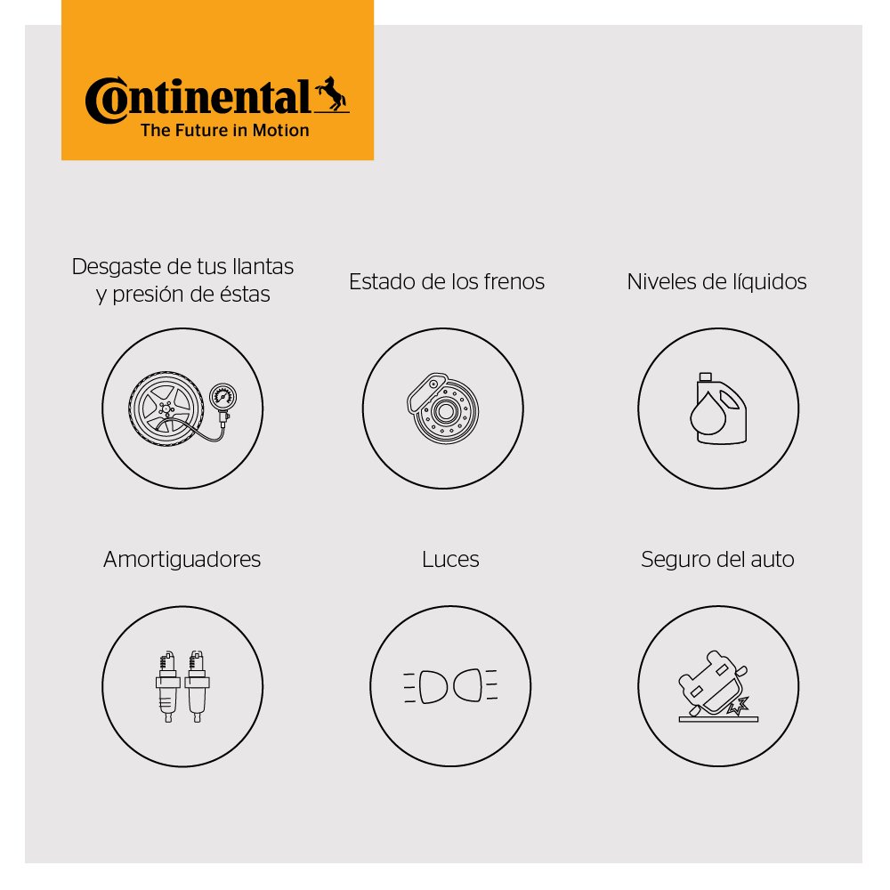 ContinentalMex's tweet photo. ¿Planeas un fin de semana lleno de aventura?  Recuerda revisar estos puntos para no tener imprevistos en el camino. ¡Tu seguridad es lo más importante para nosotros! #ContinentalTire #ContiTip https://t.co/MHheDsXXh5