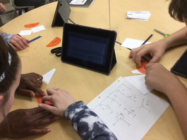 leah_sarantop's tweet image. Love seeing Mrs. Carter’s @CSMS_Huskies 7th grade students engaged in hands on exploration to learn about angle relationships! @HilaryPMorgan @ncriminger_csms #excelerate #betterthanaworksheet