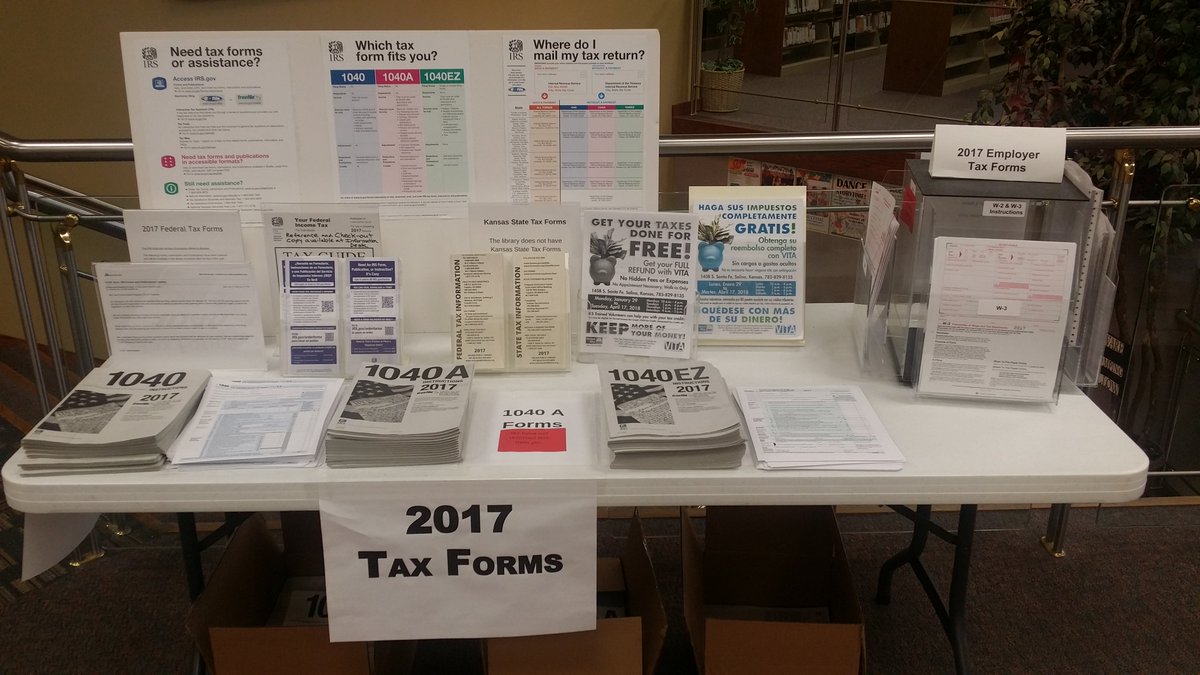 SalinaPL's tweet photo. Tax forms and resources @ Salina Public Library. FREE Tax Assistance is available through VITA, Volunteer Income Assistance Program hosted
 @SalinaAreaUnitedWay at 145B S Santa Fe. https://t.co/ELoPi4KJmq