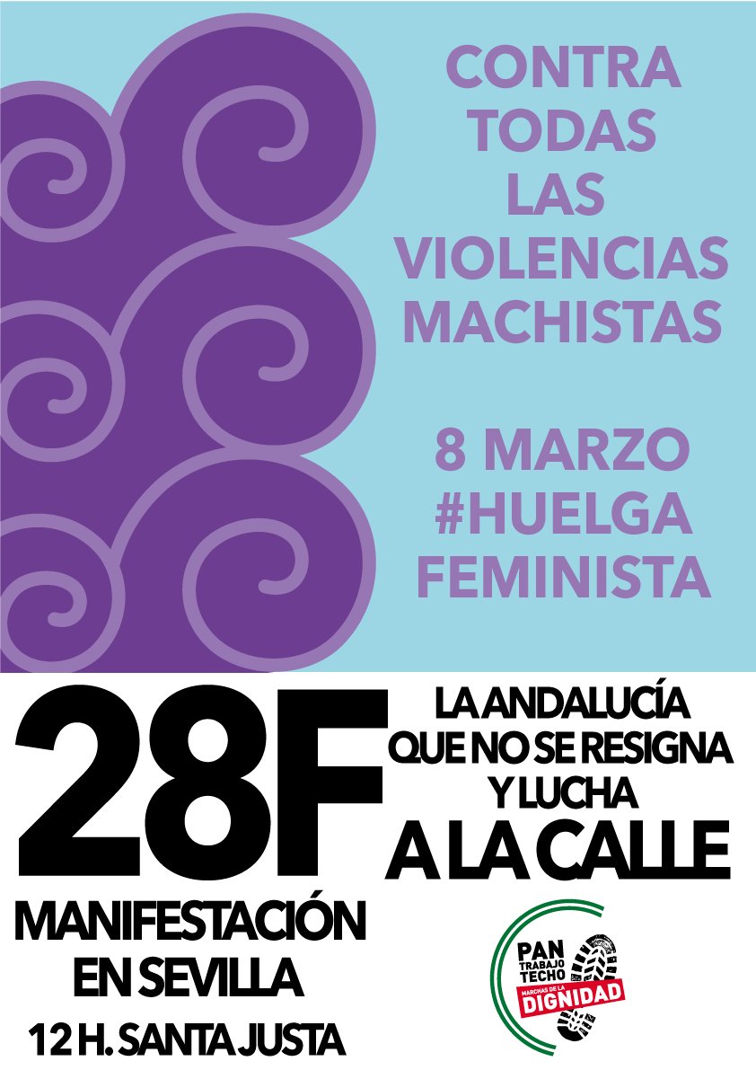 #ALaCalle28F para llamar a que toda Andalucía se sume a la #HaciaLaHuelgaFeminista