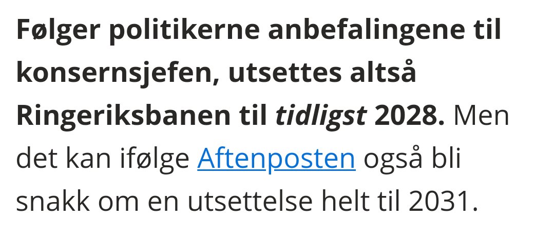 Foretterslekten's tweet photo. #ringeriksbanen utsatt igjen - til 2028. https://t.co/naRdnJArRV https://t.co/jhQS50ewdn