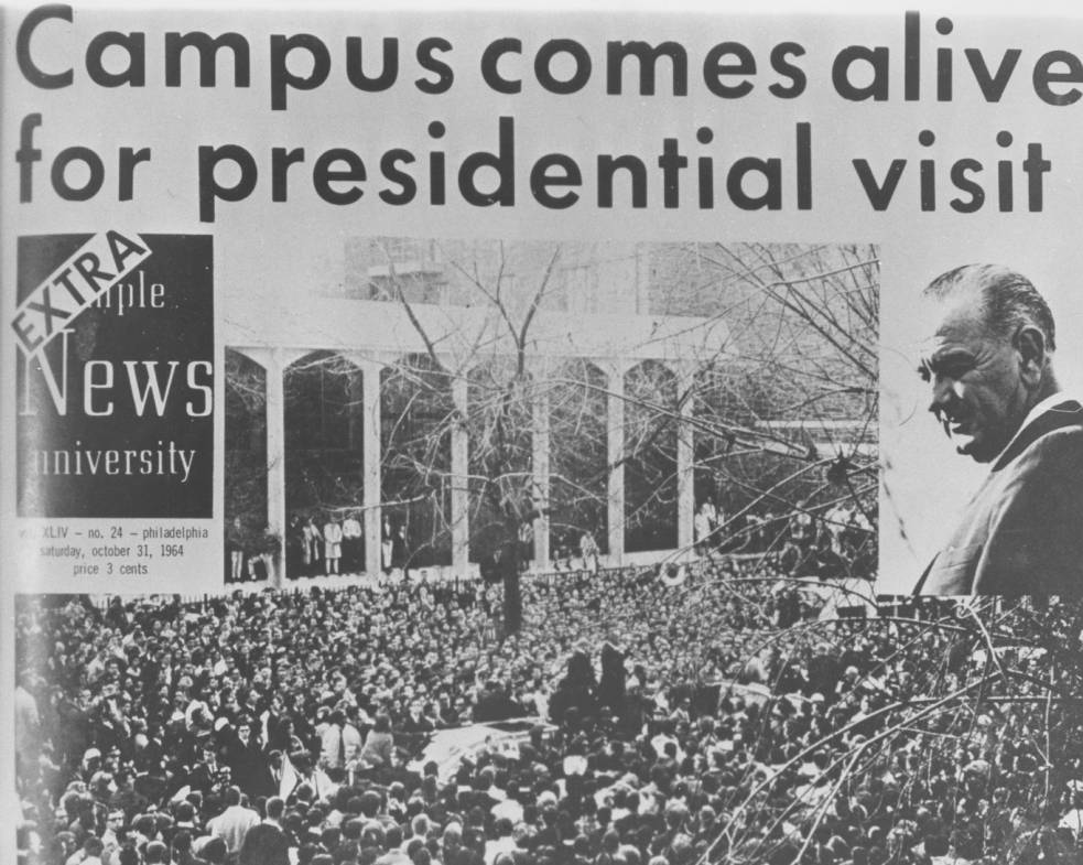 TempleUniv's tweet photo. Temple has hosted quite a few of America's leaders over the years. #PresidentsDay2018 https://t.co/fEK9HnkEQf