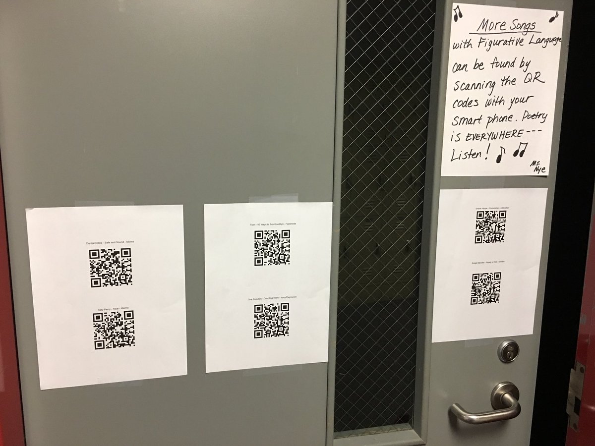 R_Nye_6's tweet photo. Championship level goals, figurative language gallery walk, student poems, and QR codes for song lyrics with poetry! @StrackKISD @jason__ovalle @KleinISD #STRACKChamps #ChampionshipLevelExcellence #Strack2Success https://t.co/BBTCVIP5QI