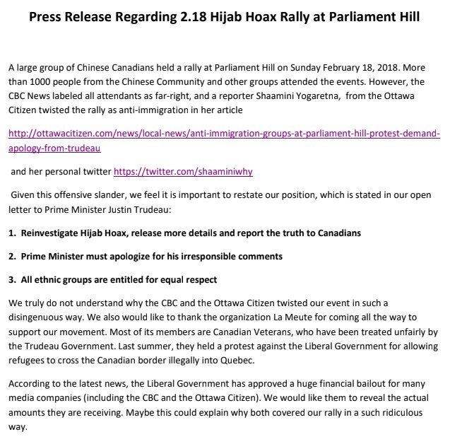 Hijab Hoax Canada tweet media