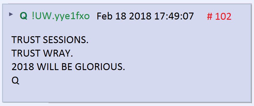 Praying Medic on Twitter: "6) But #Qanon's admonition to trust Sessions &  Wray did come immediately after his post about the $1.7 billion in cash  that was sent to Iran. I suspect