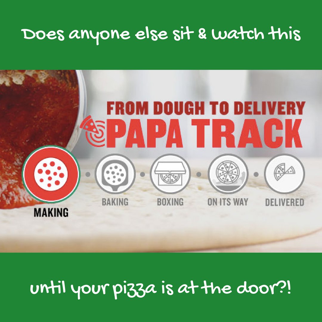 PJ_Moses_Lake's tweet photo. Does anyone else sit &amp; watch the Papa Tracker until your pizza arrives at the door?! 

Comment "yes" or "no" below!! 🙋 https://t.co/BlIdcZCAOE