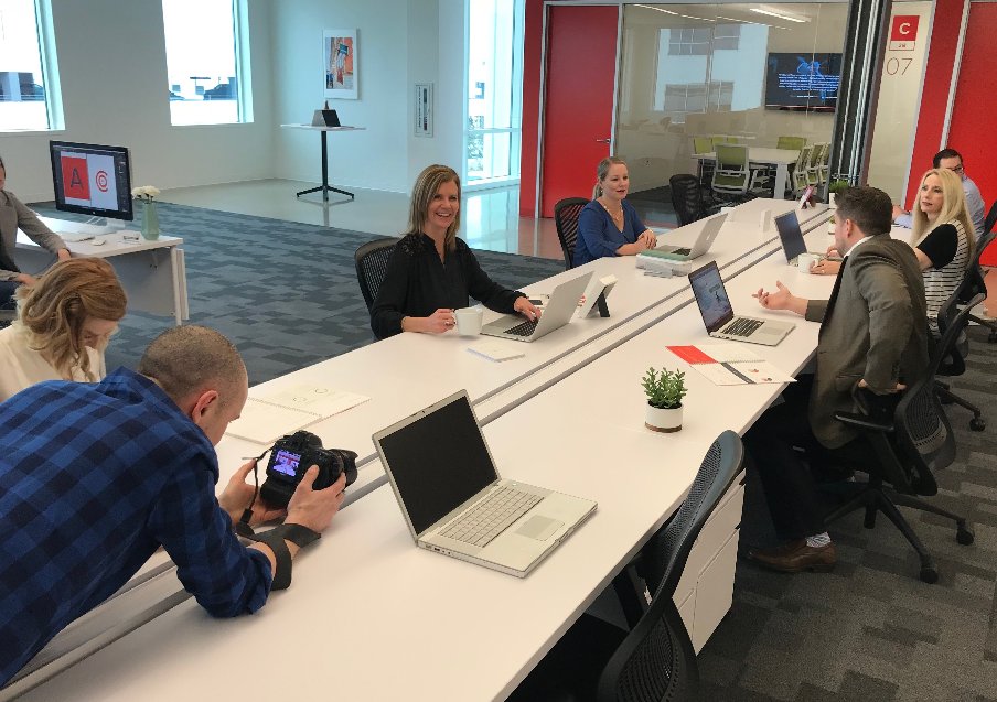 OneSourceV's tweet photo. .@donal_dmcp in Dallas last week taking photos of our beautiful building and many of our employees. Thank you for all of your hard work! #WeAreATeam #OSVValues https://t.co/ZrWMfyIEiS