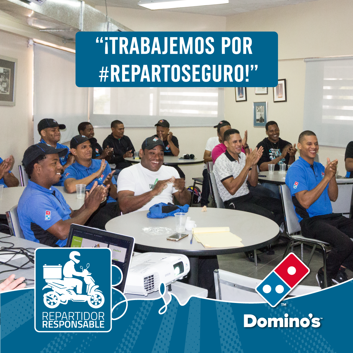 DominosRD's tweet photo. #RepartidorResponsable es el compromiso que hacen nuestros especialistas en reparto con la seguridad y la educación vial. #ConTodosRDFluye https://t.co/s9RcXVX4Gj