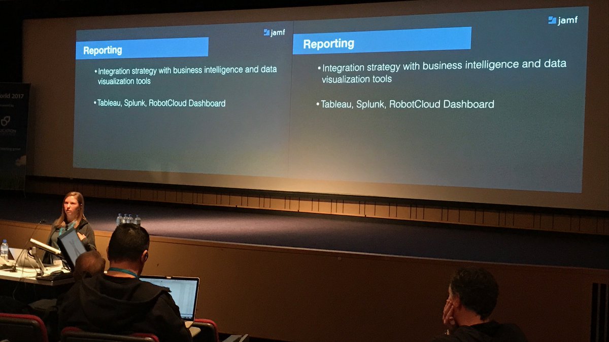 Robot_Cloud's tweet image. Robot Cloud Dashboard mentioned alongside @tableau and @splunk during @JAMFSoftware presentation at X World, 2017 @AUC_ANZ