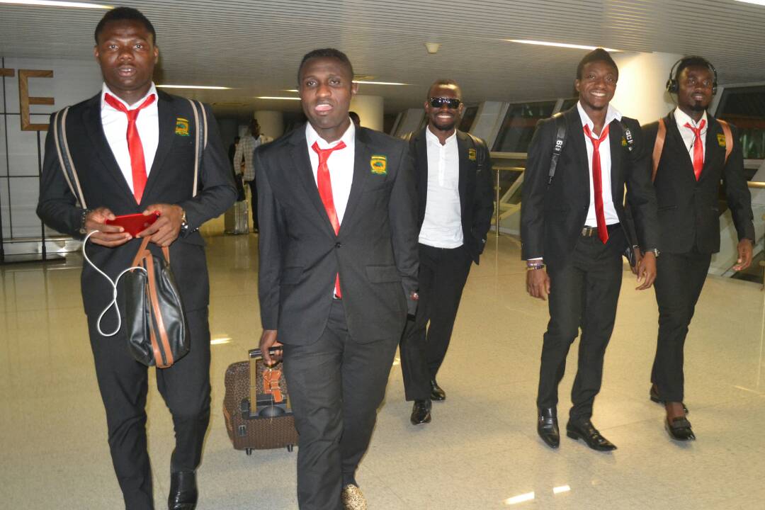 AsanteKotoko_SC's tweet photo. The Kotoko contingent arrives in Brazzaville - touched down at 19:17 &amp; were met at the airport by the GH Ambassador His Excellency Attah Boafo. 

The players &amp; officials checked into their rooms in the exquisite Olympic Palace Hotel 10 mins drive from the airport.

#AKSC #CAFCC https://t.co/6qetc7Stfm