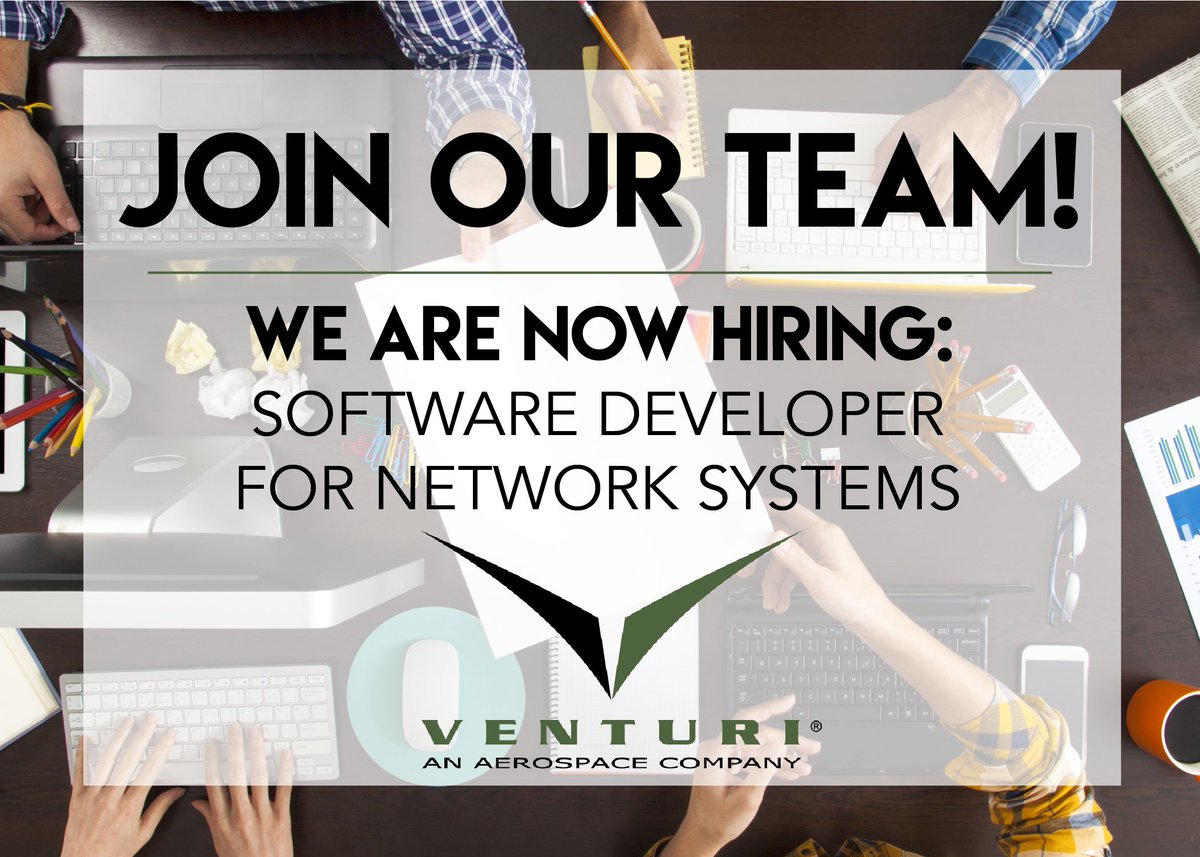 venturi_inc's tweet photo. Venturi seeks qualified candidates for a Software Developer who will develop enhancements to a large networked application. If you are interested in this exciting career opportunity, please send your resume to HR@venturi-us.com. https://t.co/CAKQ2rTQnf