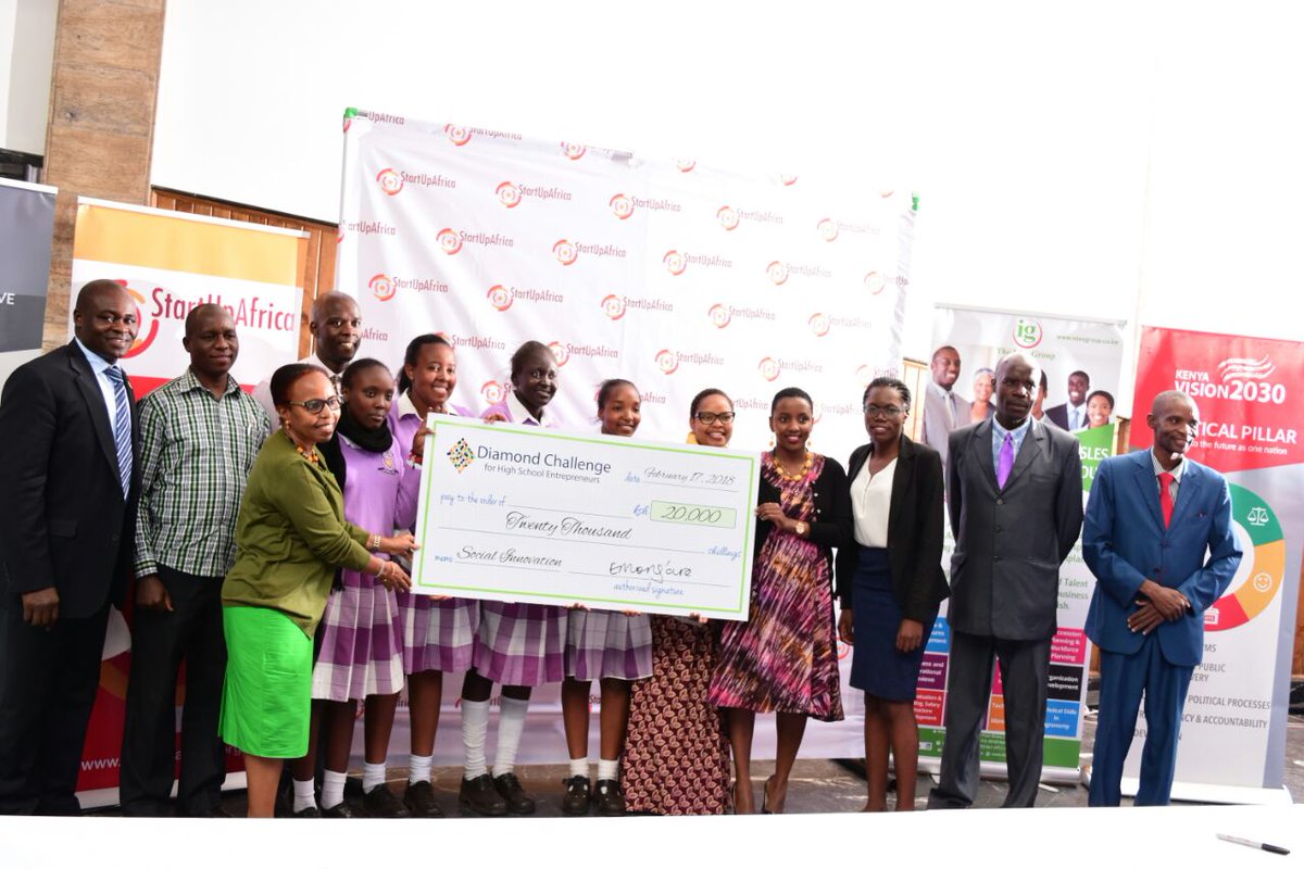 DiamondMediaK's tweet photo. AND Here's to all 4 Teams WINNERS of the @StartupAfrika #YouthEnterprenuershipSummit #YES2018 I.e @MPESAFdnAcademy #kajiregirls #mariasotigirls &amp; #kenoburahigh HONGERA for your AWESOME #social &amp; #business ideas which has proved that you're some serious #enterpreurs inthe making! https://t.co/ZgW27BrKov