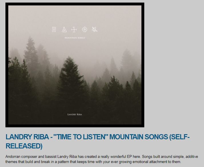 "Time to Listen", una de les #mountainsongs s'ha passejat avui per les ones de Tome to the Weather Machine! Molt content dels comentaris dels oients!