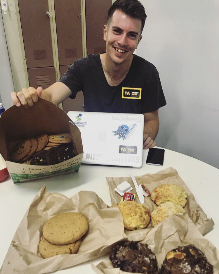 TalentArmyHQ's tweet photo. Happy one year anniversary Danny “Shooter” Clarke! 🎉🎁🎈#HeLovesAGoodSubwayCookie #ItsOkHeDoesCrossFit 🤣
#TalentArmy #TalentArmyLife @danny_clarke1 https://t.co/Z6XABiPHp4