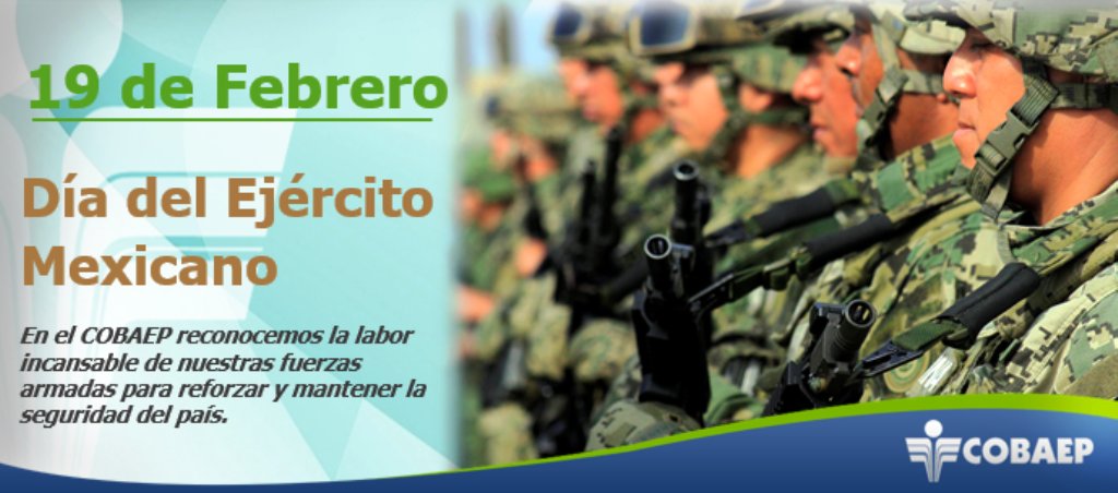 cobaep's tweet photo. En el @cobaep reconocemos la labor incansable de nuestras fuerzas armadas para reforzar y mantener la seguridad del país.
¡Felicidades a las mujeres y hombres que integran la @SEDENAmx en el #DíaDelEjércitoMexicano! https://t.co/HLvoJ2dXRq