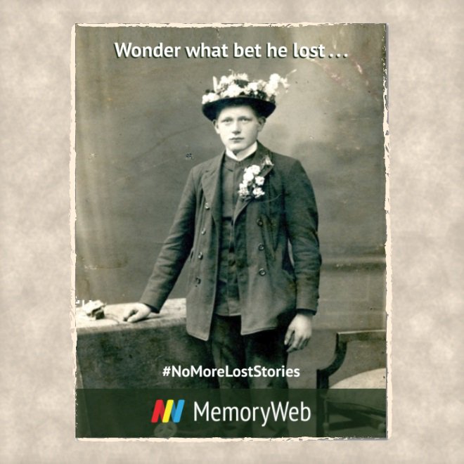 MemoryWeb's tweet photo. Back-of-the-photo details tell the story behind each picture, and what a story this must've been! Let's make sure your stories stay intact for all the generations to come. See us at @RootsTechConf to learn how. #metadata #RootsTech2018 #metadatamadeeasy #Genealogy https://t.co/CL011sC7Ja