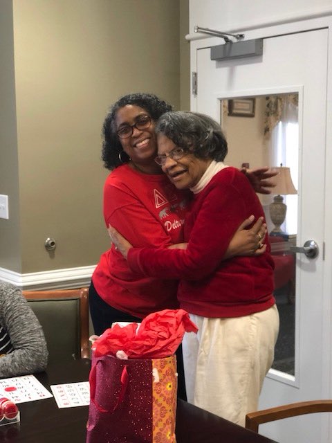 WilliamsburgDST's tweet photo. @WilliamsburgDST Sorors take Presidents Day to visit and spend time with Soror Louise Cosby, one of our beloved Charter members. #sisterhood #fellowship https://t.co/dfnJnPGmXz