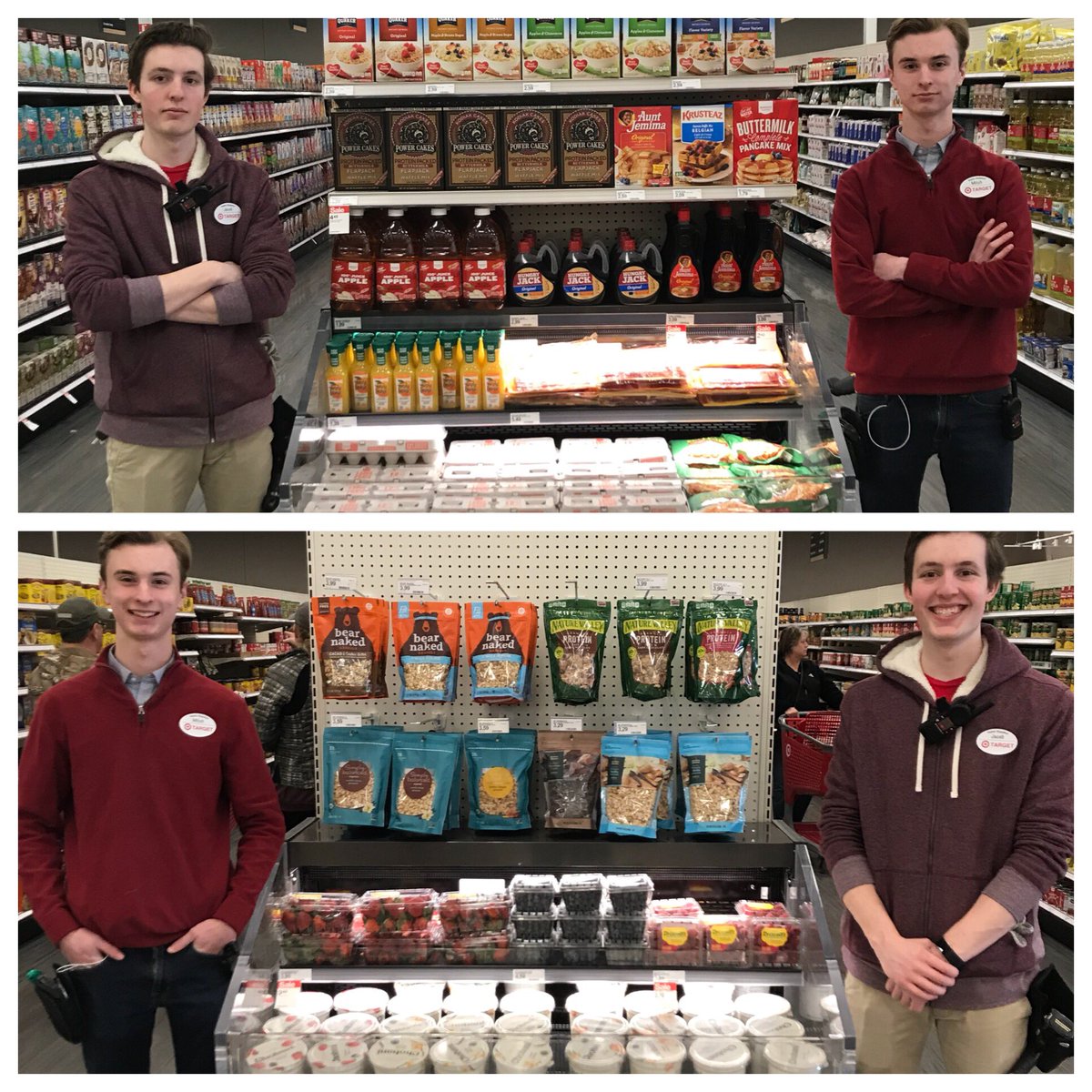 jackfromtarget's tweet image. Grocery team members Jake and Mitch are super excited about our brand new refrigerated store option end caps! #T2406 #DrivingSales #YouMakeTarget #BetheBar #D102