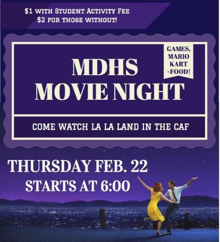 Our first ever Movie Night is this Thursday! Make sure to get your tickets this week so you can catch a screening of LaLaLand in the caf this Thursday Night!!
