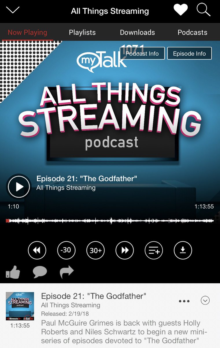 ATSPod1's tweet photo. Episode 21 of #AllThingsStreaming is here with guests @hollydroberts &amp; @nilesfiles We begin a new mini-series of episodes dedicated to #TheGodfather trilogy now on @netflix Click here to listen https://t.co/vmRmm400j4 @PodcastOneMN @mytalk1071 @PodcastOne @ApplePodcasts https://t.co/8vRat0JTTc